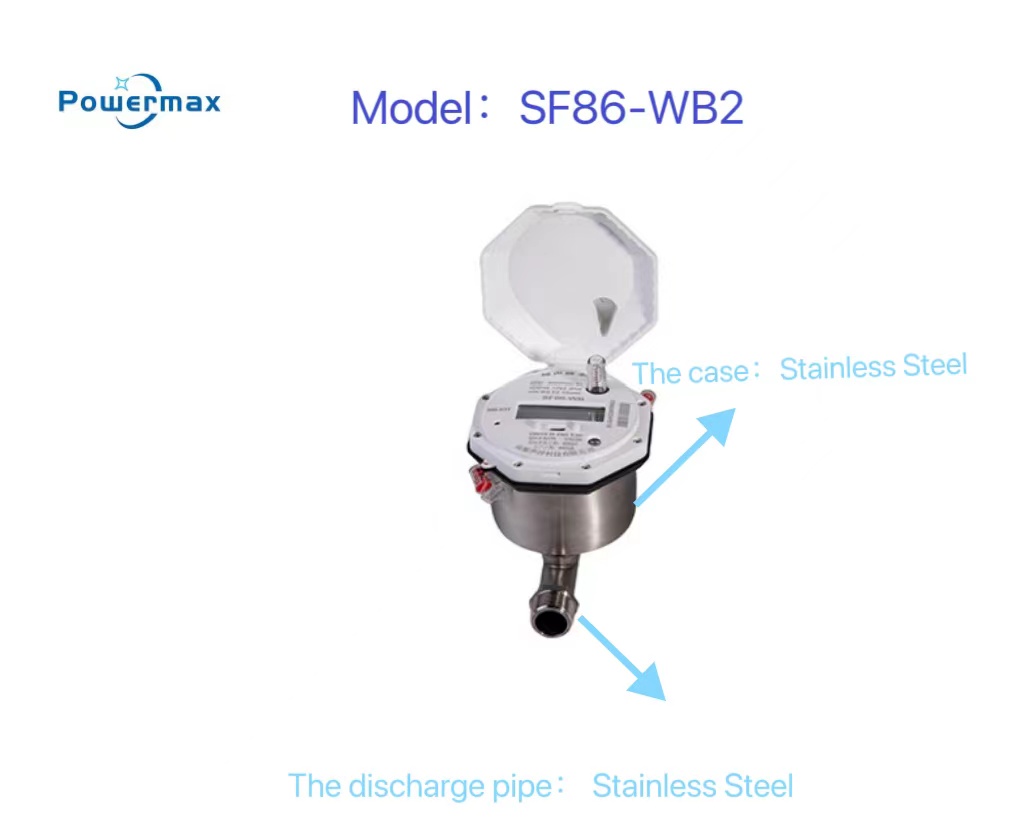 Smart ultrasonic water meters Model: SF86-WB2 with stainless steel pipe connection